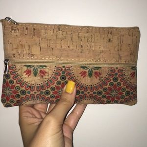 Cork material Small make up bag/wallet